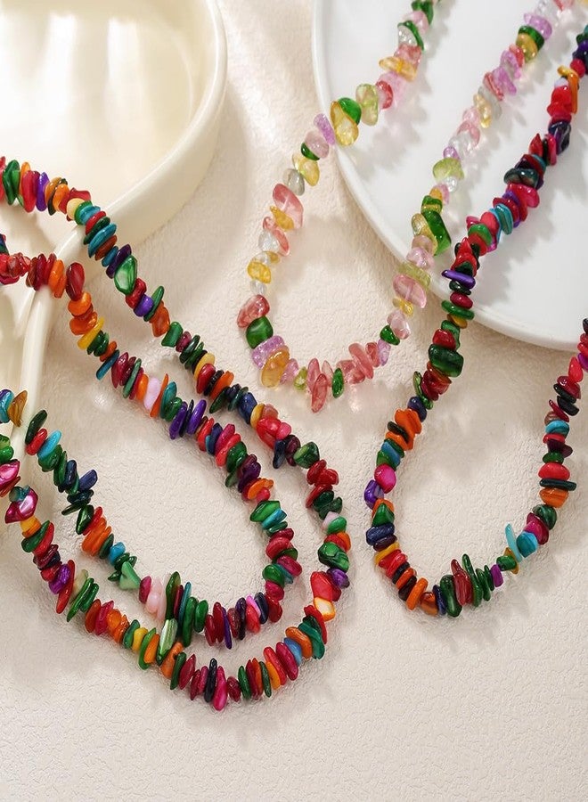 SCRDPRAD Colorful Puka Shell Necklace for Women Handmade Adjustable Natural Cowrie Seashell Necklace Choker Hawaii Summer Beach Holiday Surfer Jewelry-C - Image 3